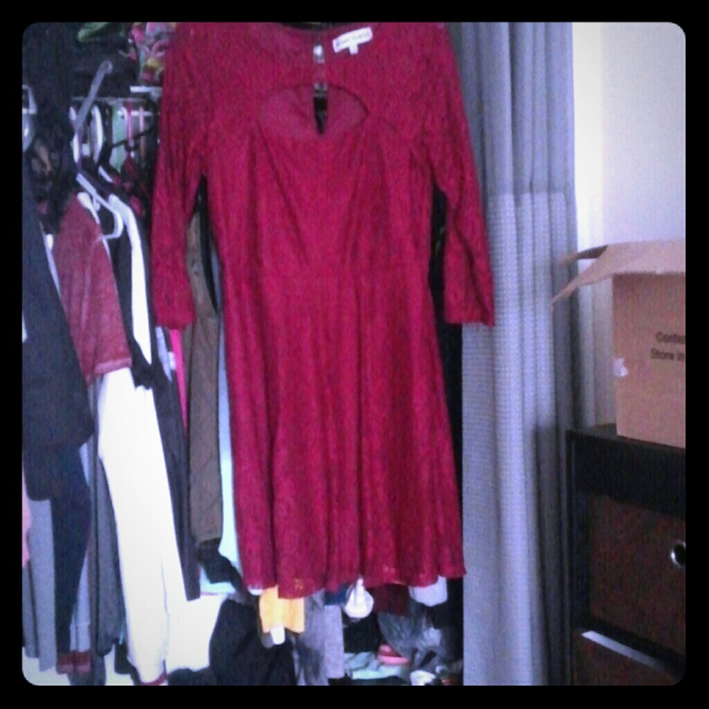 cranberry lace dress